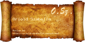 Oriold Szabella névjegykártya